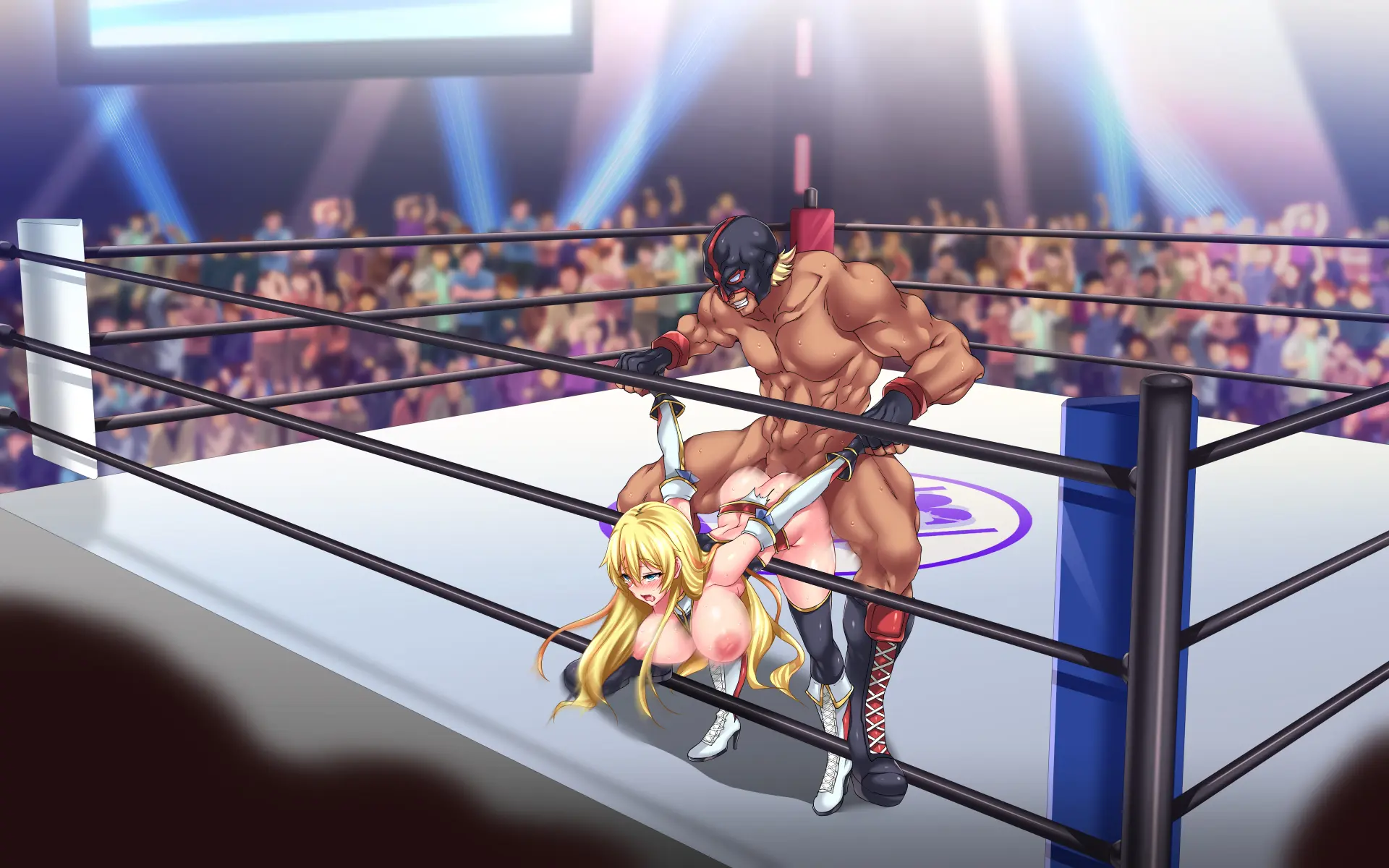 Kanzen Haiboku -WrestleDown- Muhai No Bijyo Wrestler Ga Wana Ni Hamari Ring-Jou De Youshanaku Nando Mo Okasareru!! | 완전 패배 -WrestleDown- 무패의 미녀 레슬러가 덫에 빠져 링 위에서 몇 번이고 무참히 범해진다!!